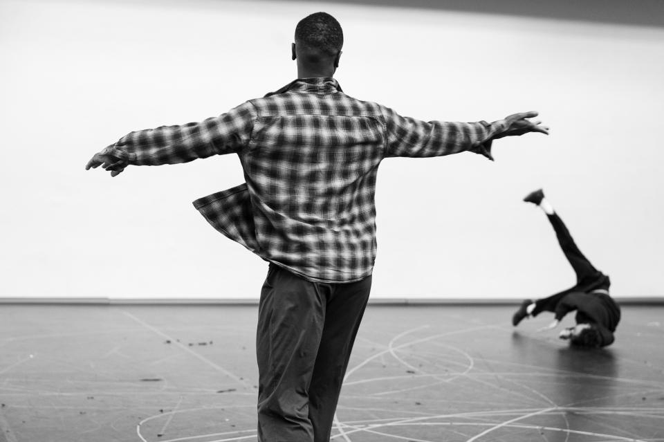 two dancers in movement